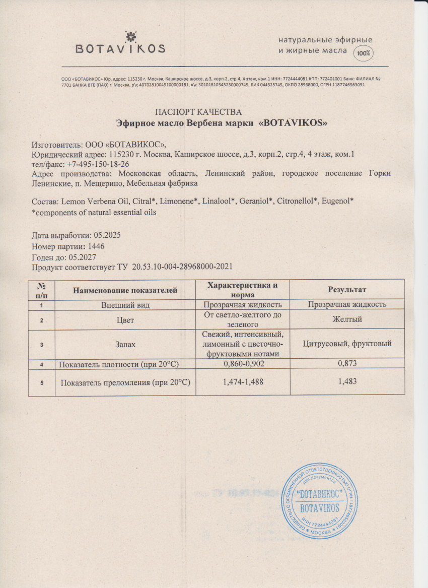 Паспорт №052025